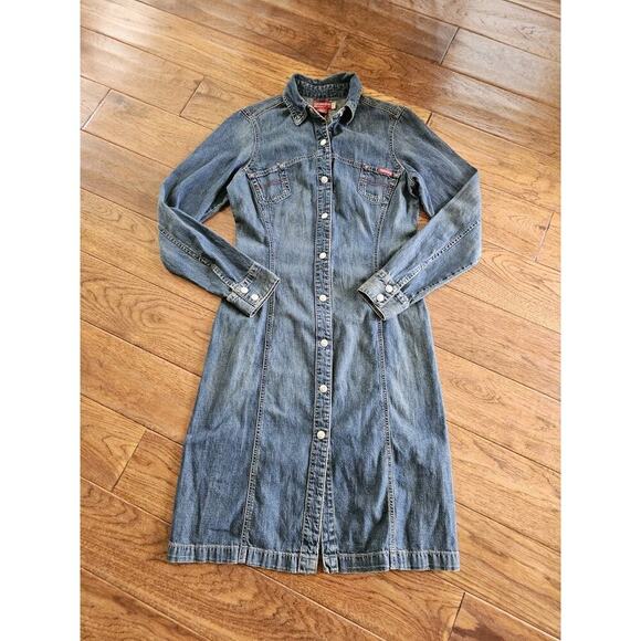 Guess Dresses & Skirts - Guess Jeans Vintage Women’s Denim Dress Size M Y2K Midi Western Bodycon